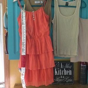 Lily Rose CORAL Peplum Blouse Size Small